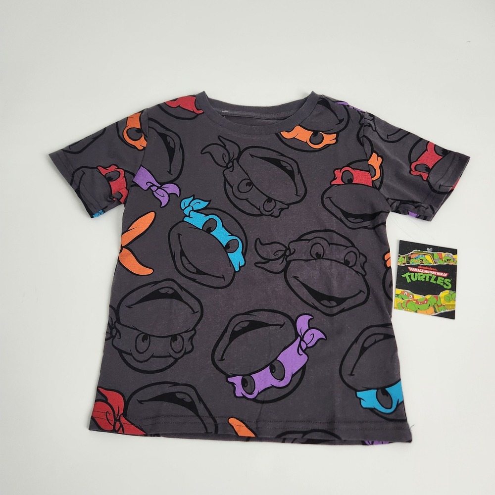 NWT TMNT Teenage Mutant Ninja Turtles Kids Size 5 All Over Print T-Shirt